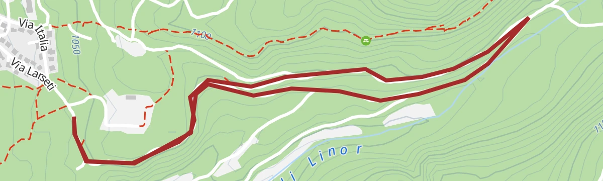 Route map: Il canto del Linor - Blue Trail Nordic Walking Park "Alta Val di Non" Cavareno
